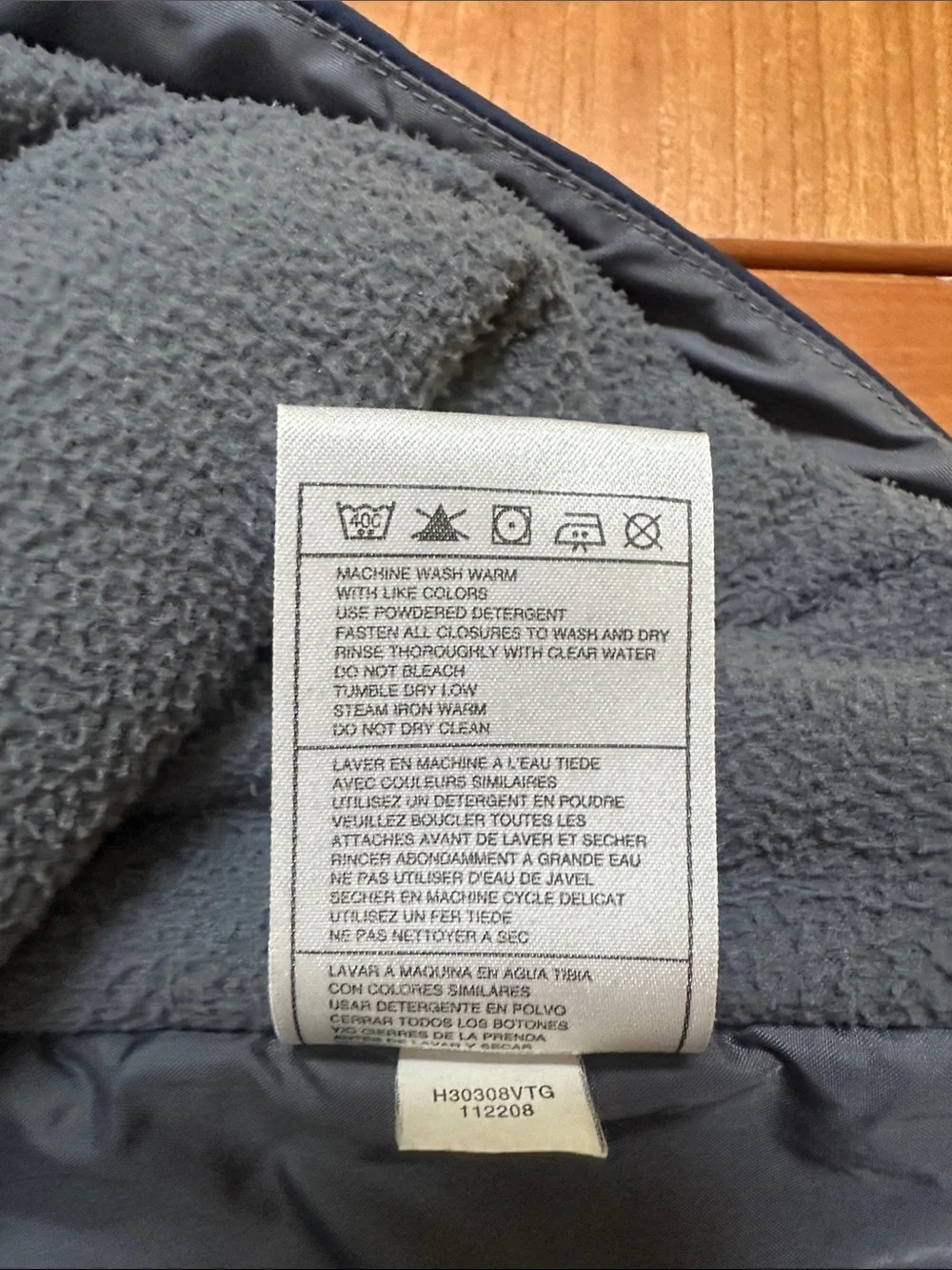 Nike Men's XXL Vintage Navy and Gray Full-Zip Insulated Windbreaker w/Fleece